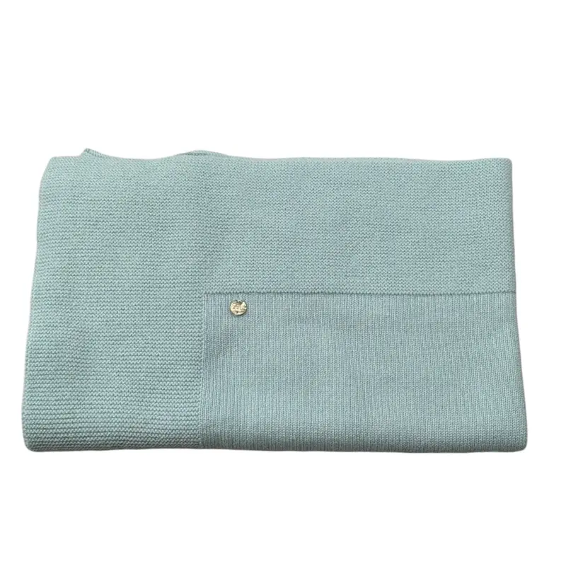 Paz Rodriguez Coperta tinta unita con Logo Verde Acqua per Neonato