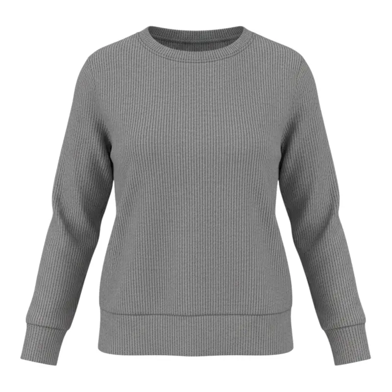People maglia tinta unita Girocollo Grigio per Bambina