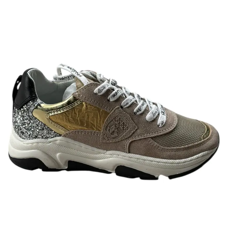 Philipe Model Sneakers tinta unita con Lacci Beige per Bambino