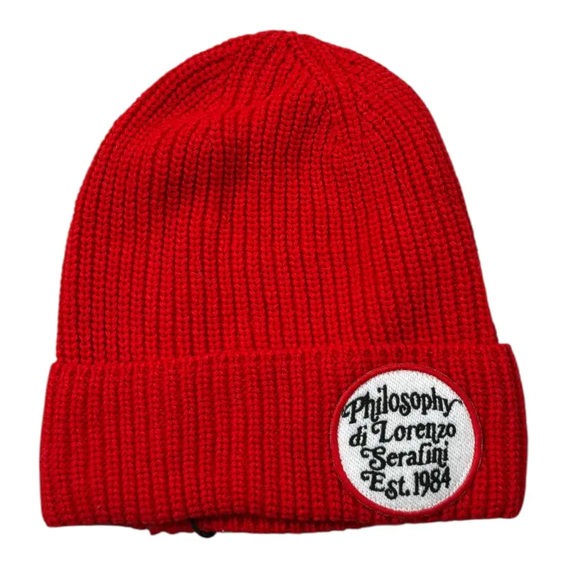 Philosophy Cappello tinta unita con Logo Rosso per Bambina