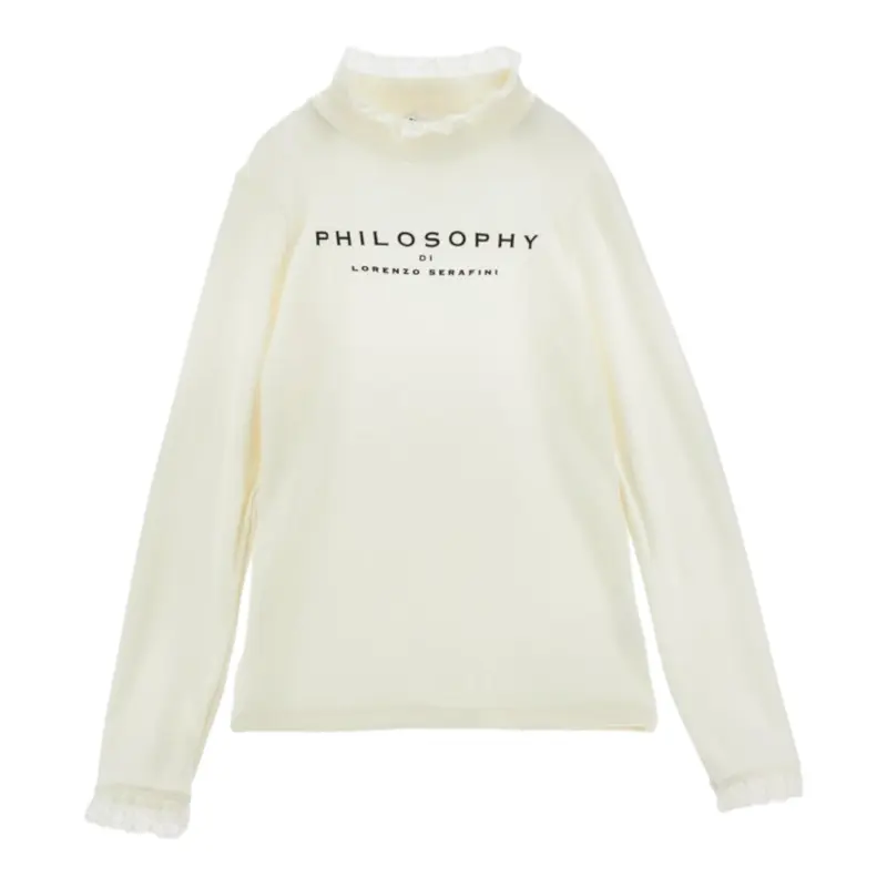 Philosophy Maglia tinta unita con Colletto Panna per Bambina