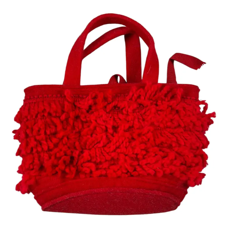 Piccola Ludo Borsa tinta unita con Applicazioni Rosso per Bambina