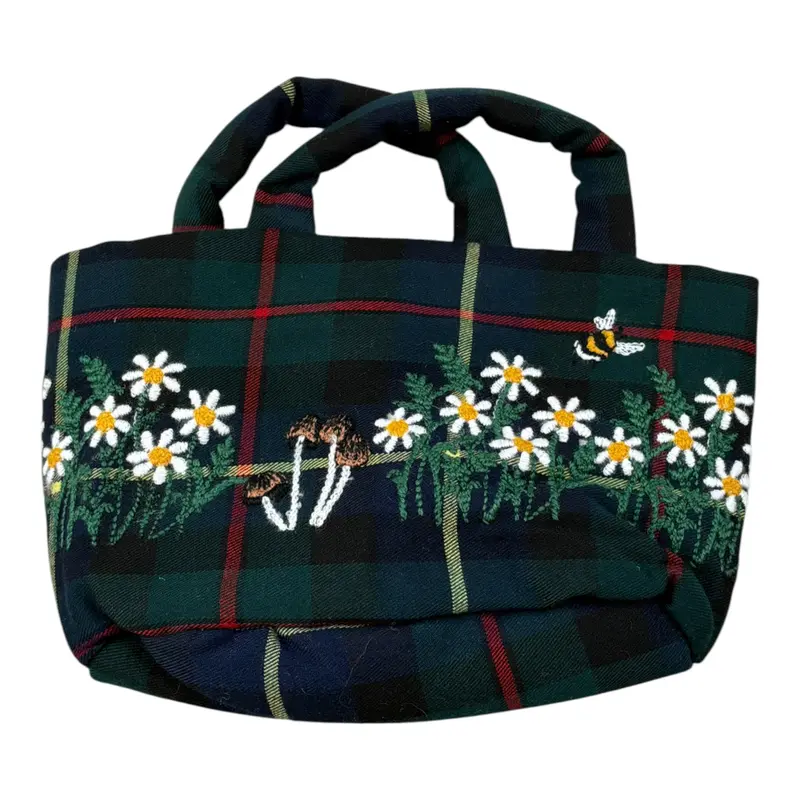 Piccola Ludo Borsa tinta unita con Stampa Verde per Bambina