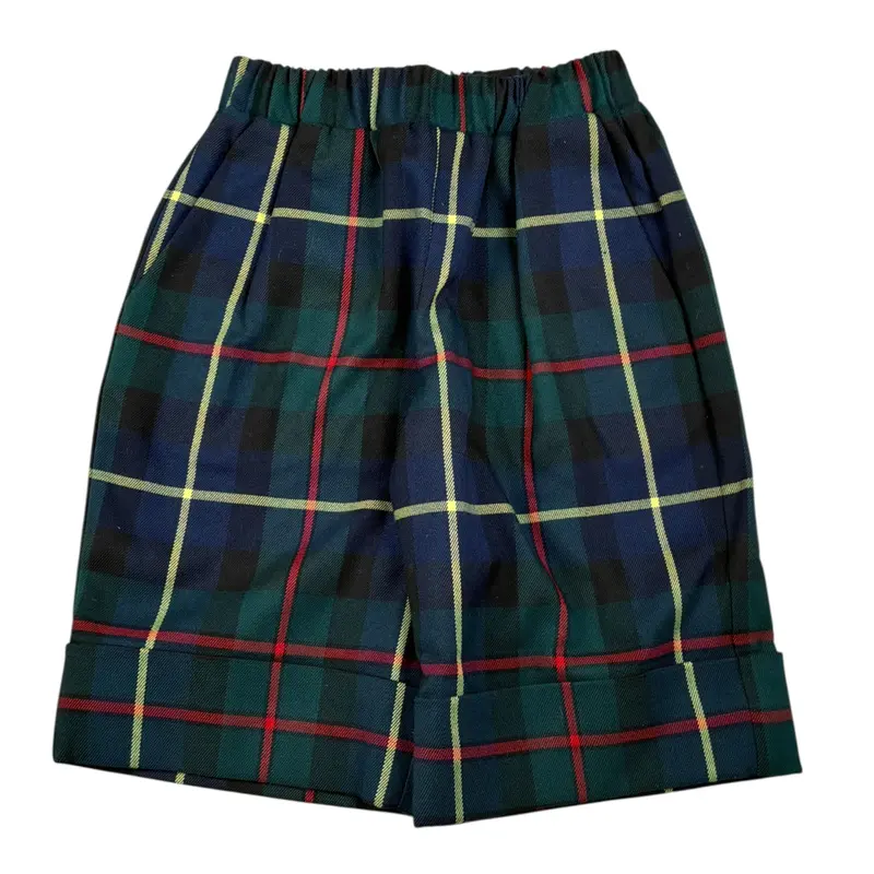 Piccola Ludo Pantalone tinta unita con Fantasia A Righe Verde per Bambina