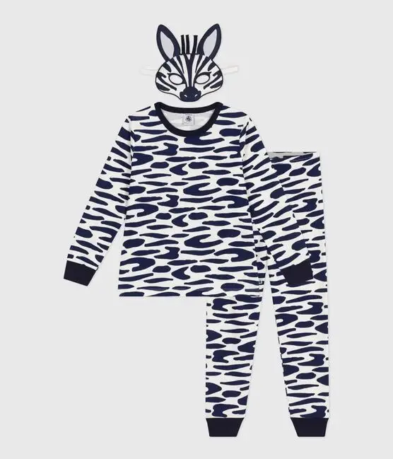 PIGIAMA TRAVESTIMENTO BAMBINO IN COTONE CON ZEBRA STAMPATA