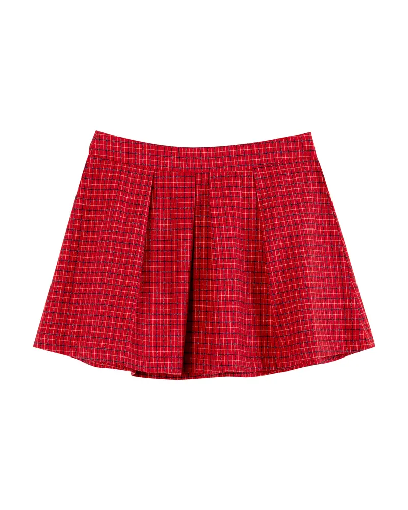 PLAID COTTON FLANNEL MINI SKIRT