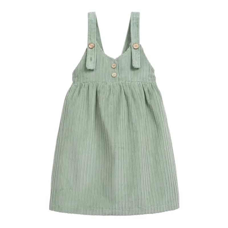 Play Up Abito Modello Salopette tinta unita Verde per Bambina