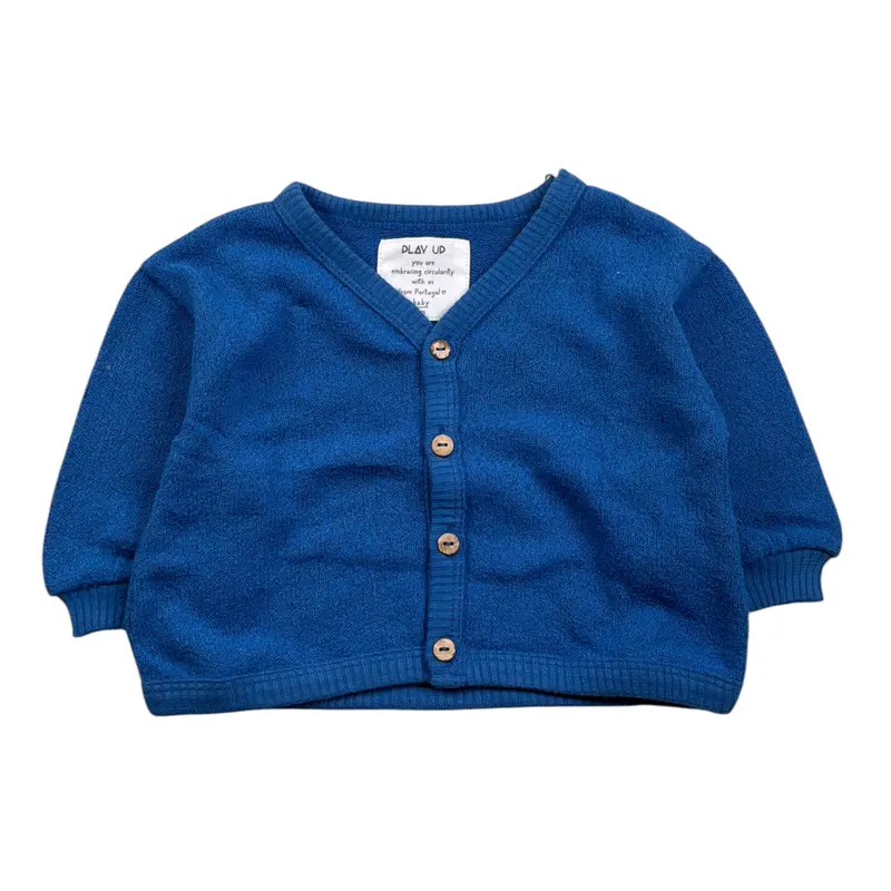 Play Up Cardigan tinta unita con Bottoni Blu per Neonato