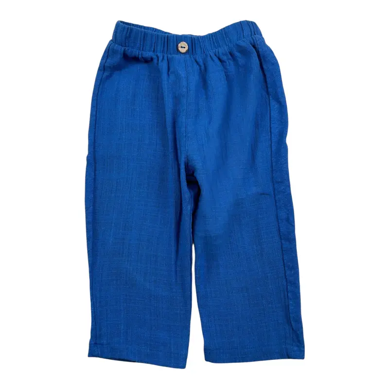 Play Up Pantalone tinta unita con Elastico In Vita Cobalto per Neonato