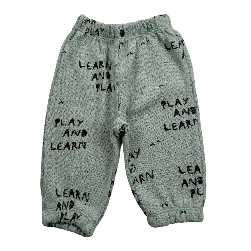 Play Up Pantalone tinta unita con Stampa Verde per Neonato