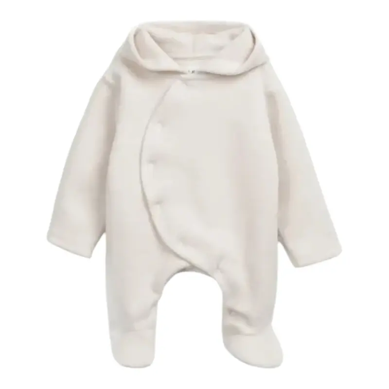 Play Up Tutina tinta unita con Cappuccio Panna per Neonato