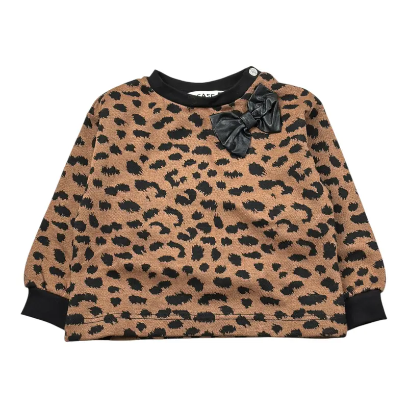 Please Maglia tinta unita con Fantasia Maculata Biscotto per Neonata