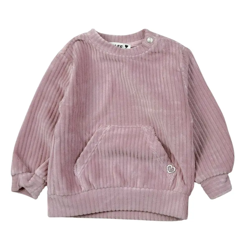 Please Maglia tinta unita Girocollo Modello Felpa Rosa per Neonata