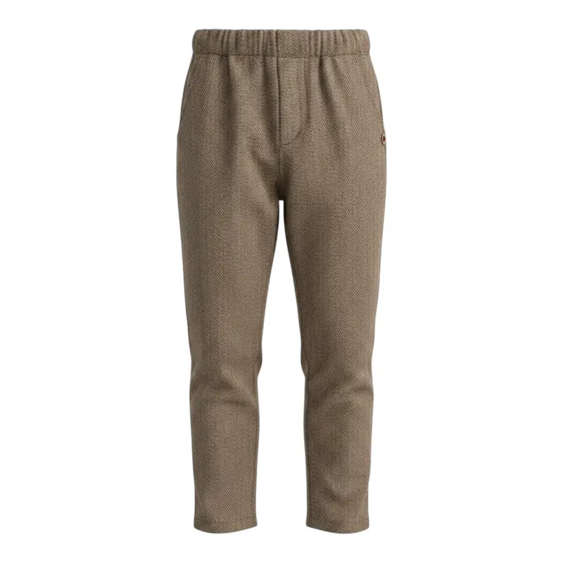Please Pantalone tinta unita con Elastico In Vita Marrone per Neonato