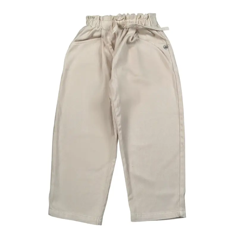 Please Pantalone tinta unita con Elastico In Vita Panna per Neonata