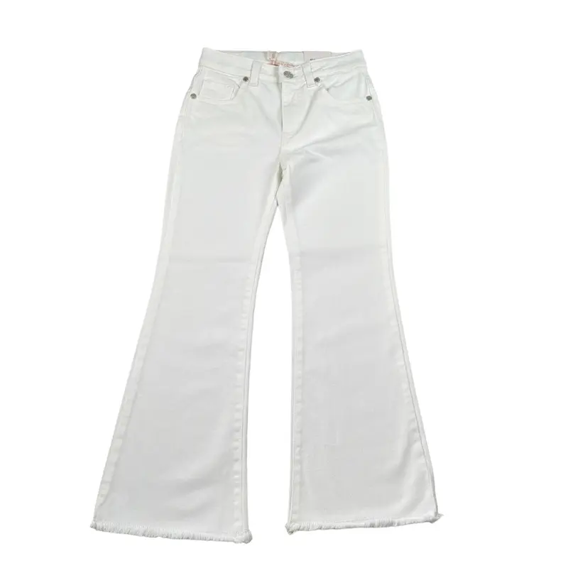 Please Pantalone tinta unita Modello A Zampa Bianco per Bambina