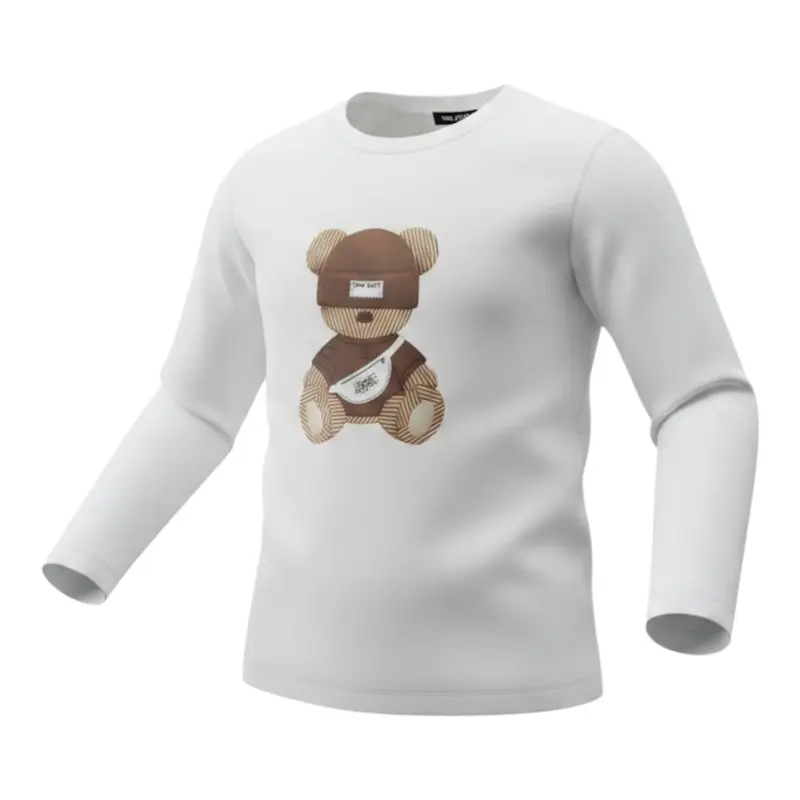 Please Shirt tinta unita con Stampa Panna per Bambino