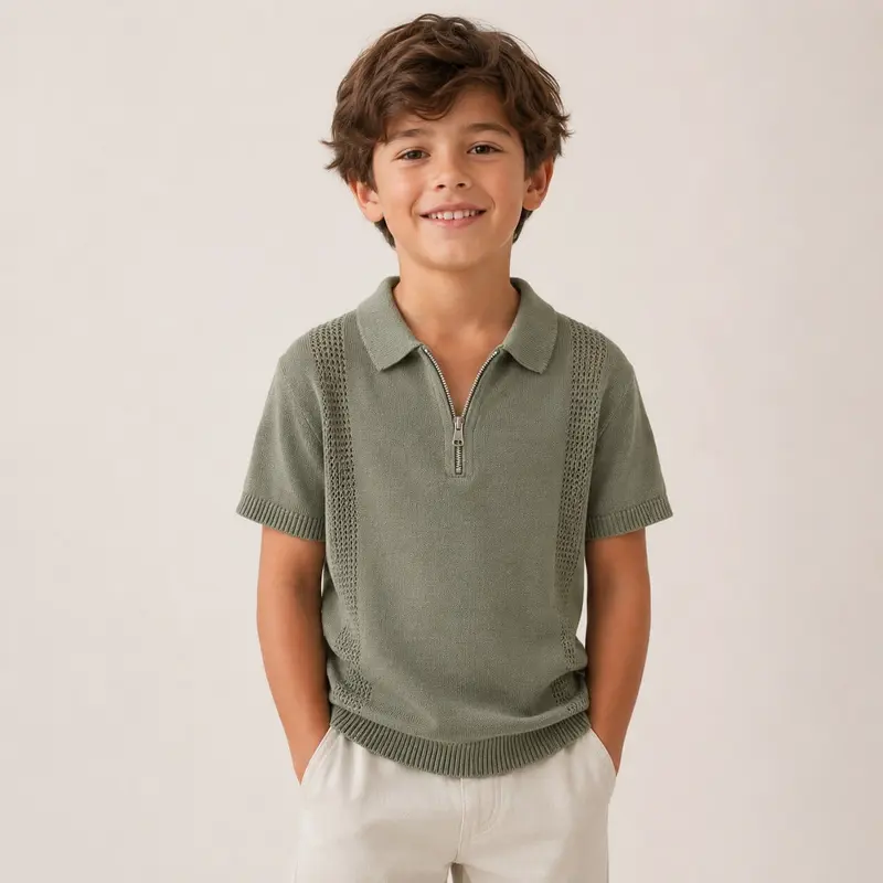 Polo Zip in Filo - Granada
