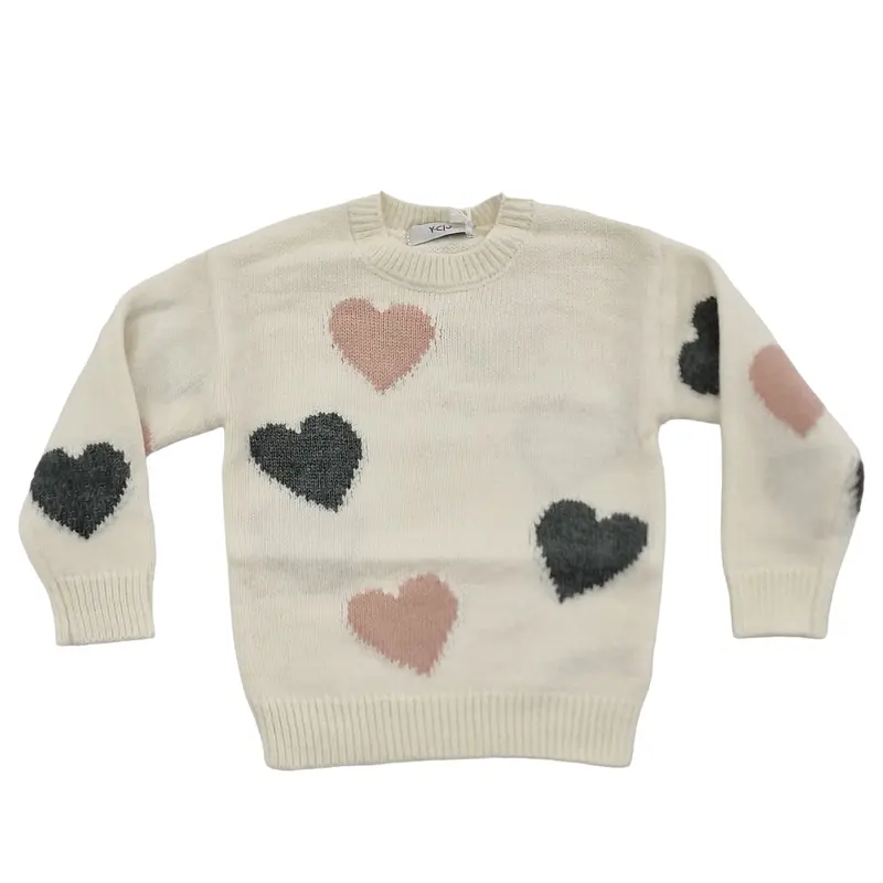 Pullover bambina con cuori