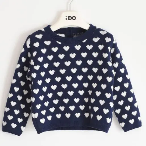 Pullover bambina con tema cuori