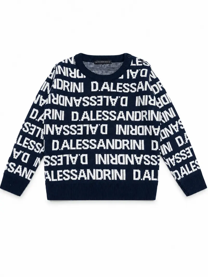 Pullover bambino Alessandrini multi scritte