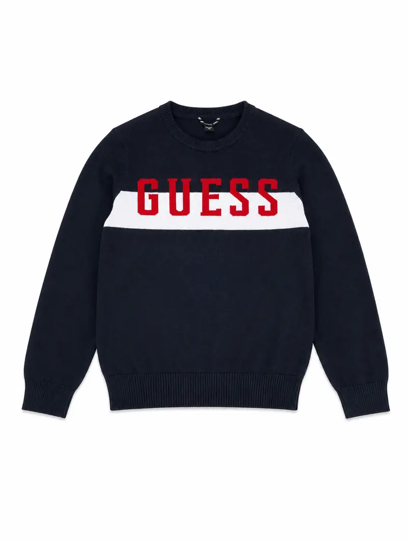 Pullover bambino con logo guess