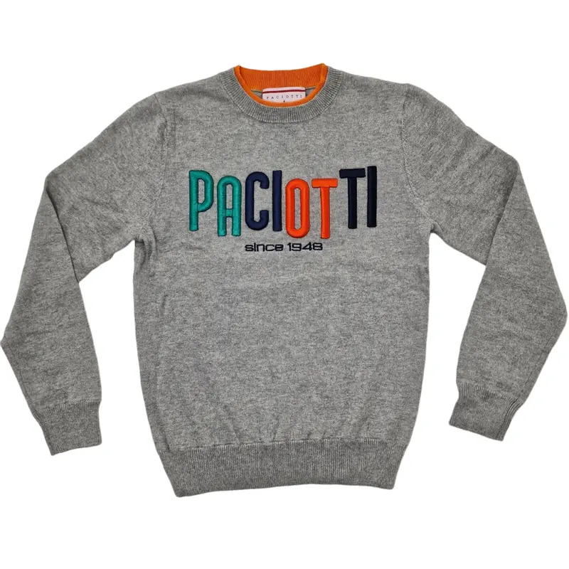 Pullover bambino con ricamo multi color Paciotti