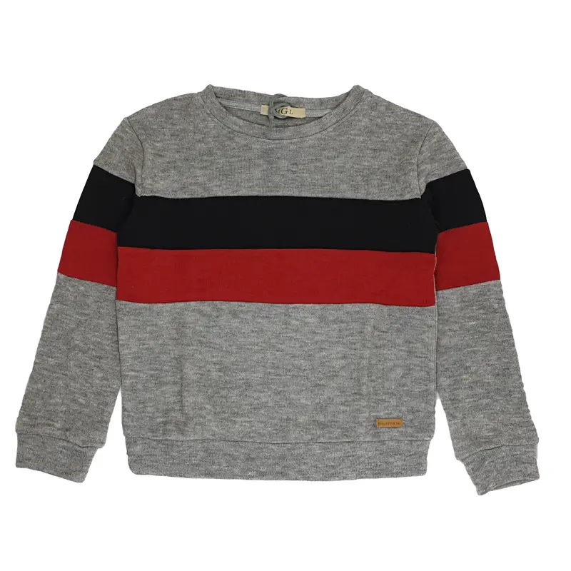 Pullover bambino fasciato bicolore sul davanti