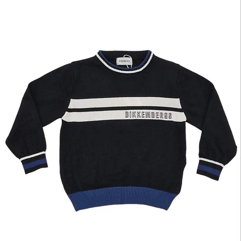 Pullover bambino NERO con logo bikkembergs laterale