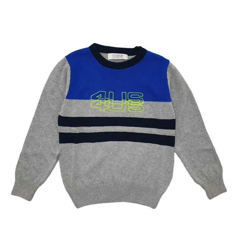 Pullover bambino Paciotti fasciato con logo Fluo ricamato 4US