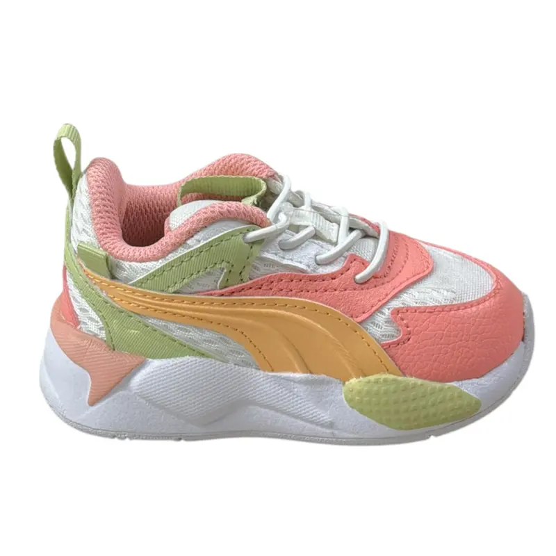 Puma Sneakers Tricolore con Lacci Rosa per Neonata