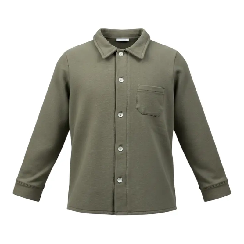 Pype Camicia tinta unita con Colletto Verde per Bambino