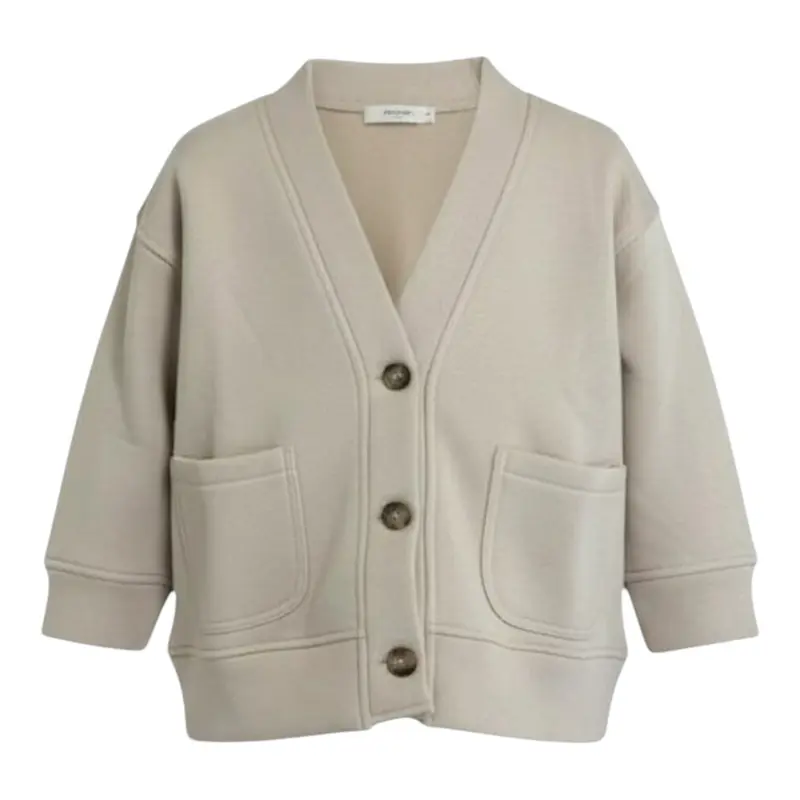 Pype Cardigan tinta unita con Bottoni Beige per Bambino