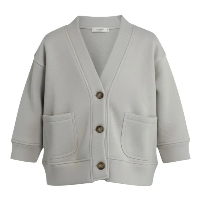 Pype Cardigan tinta unita con Bottoni Grigio per Bambino