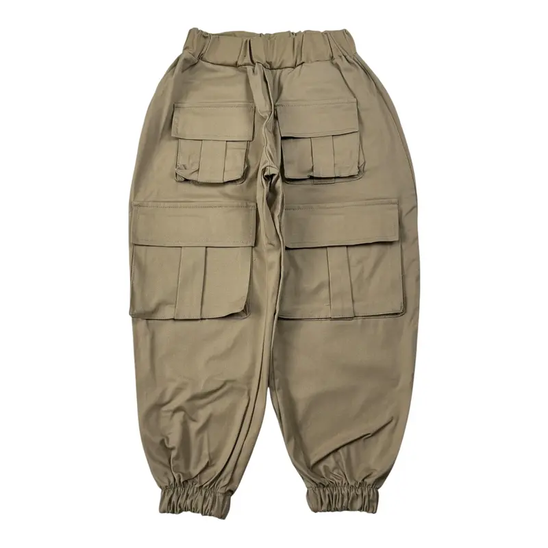 Pype Pantalone tinta unita con Elastico In Vita Beige per Bambino