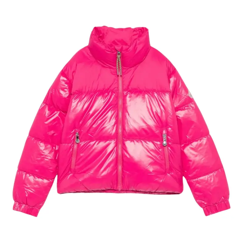 Pyrenex Giubbino tinta unita con Zip Rosa Fluo per Bambina