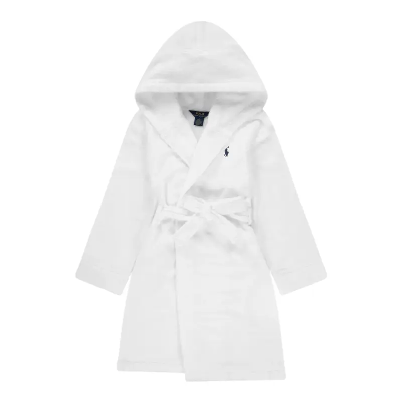Ralph Lauren Accappatoio tinta unita con Cappuccio Bianco per Bambino