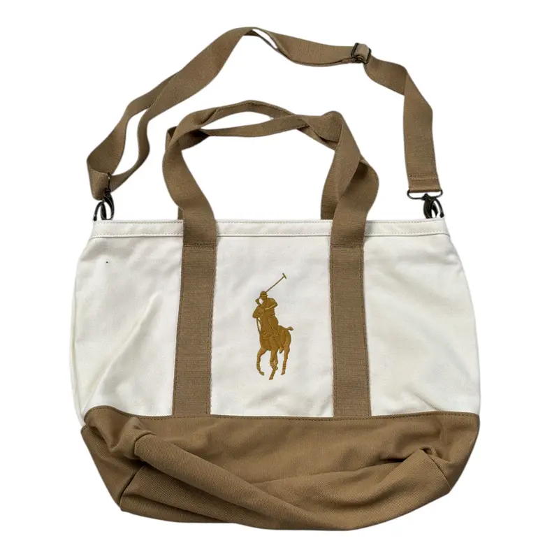 Ralph Lauren Borsa tinta unita con Logo Beige per Bambina