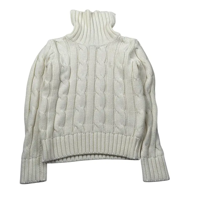 Ralph Lauren Maglia Collo Alto tinta unita Panna per Bambina