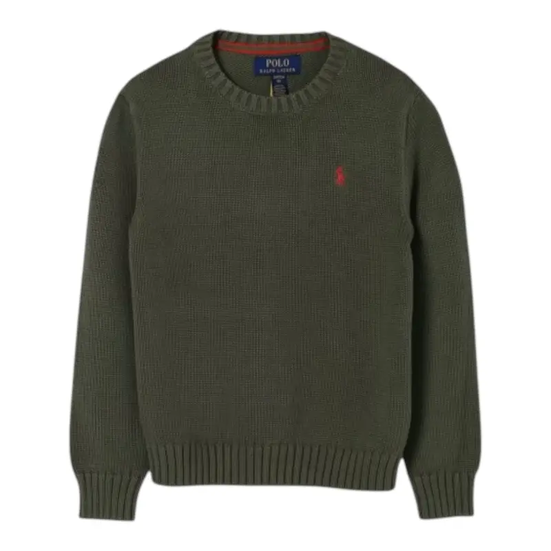 Ralph Lauren Maglia tinta unita con Logo Verde per Bambino