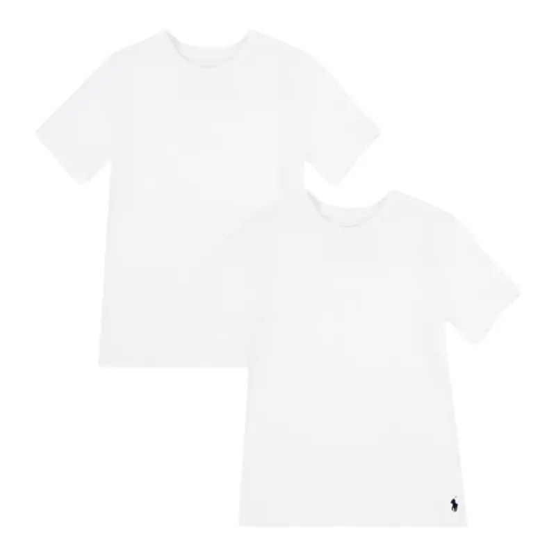 Ralph Lauren Set 2 Pezzi T-Shirt tinta unita Bianco per Bambino