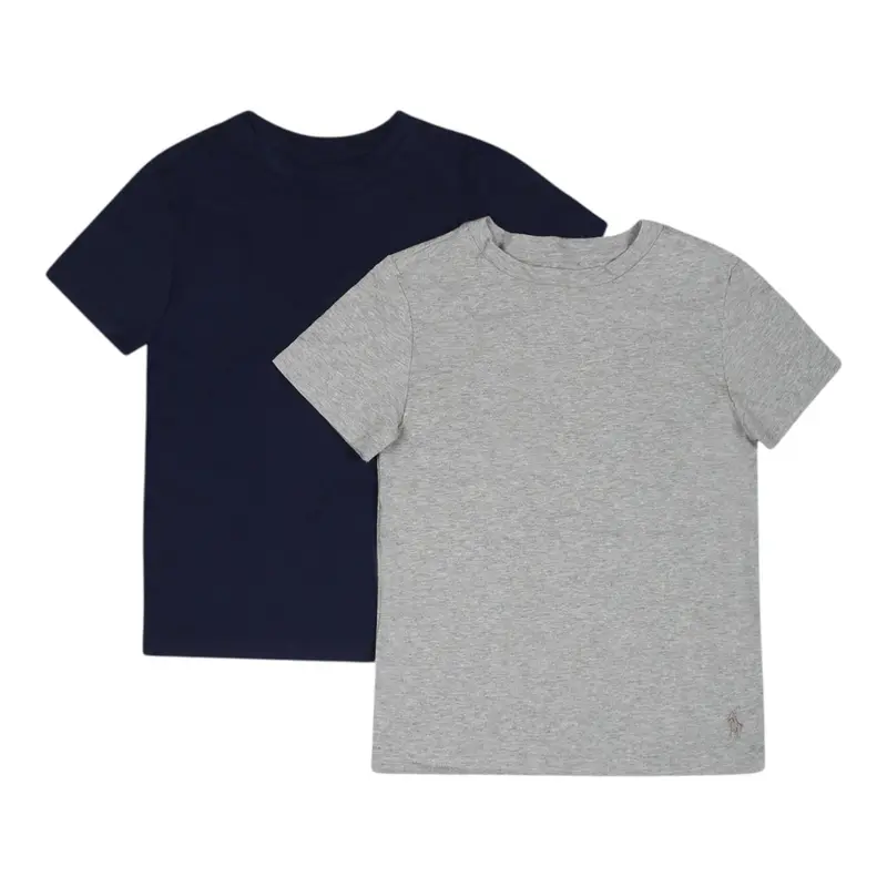 Ralph Lauren Set 2 Pezzi T-Shirt tinta unita Blu/Grigio per Bambino