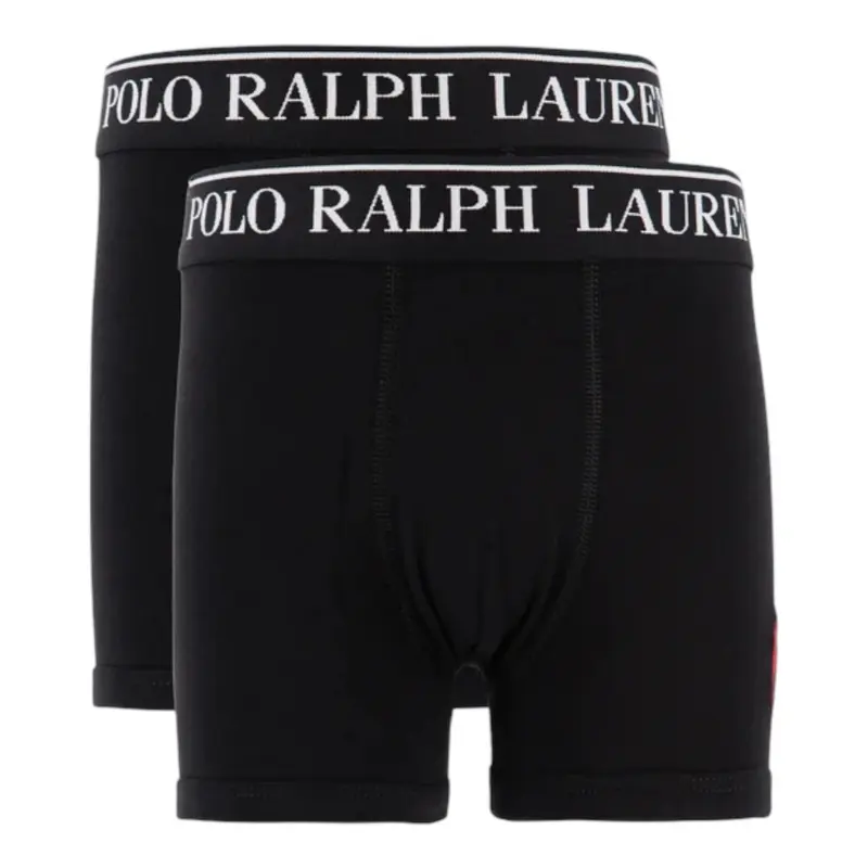 Ralph Lauren Set 2Pz Di Boxer tinta unita Nero per Bambino