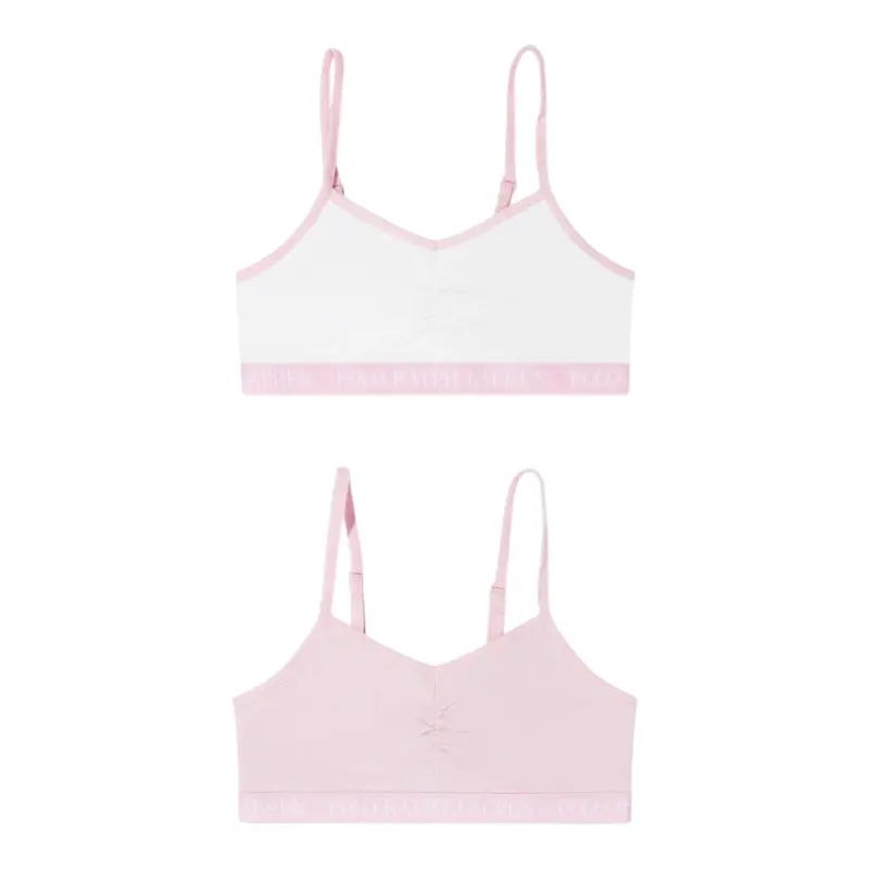 Ralph Lauren Set 2Pz Top Bicolore Bianco/Rosa per Bambina