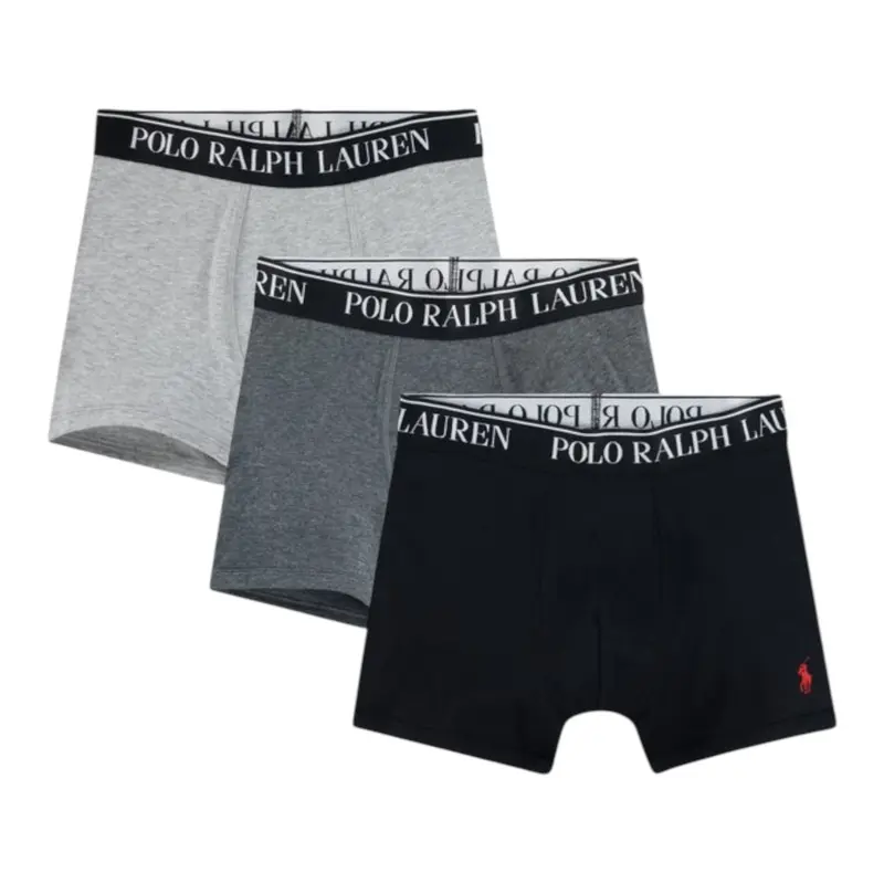 Ralph Lauren Set 3Paia Di Boxer tinta unita Multicolor per Bambino