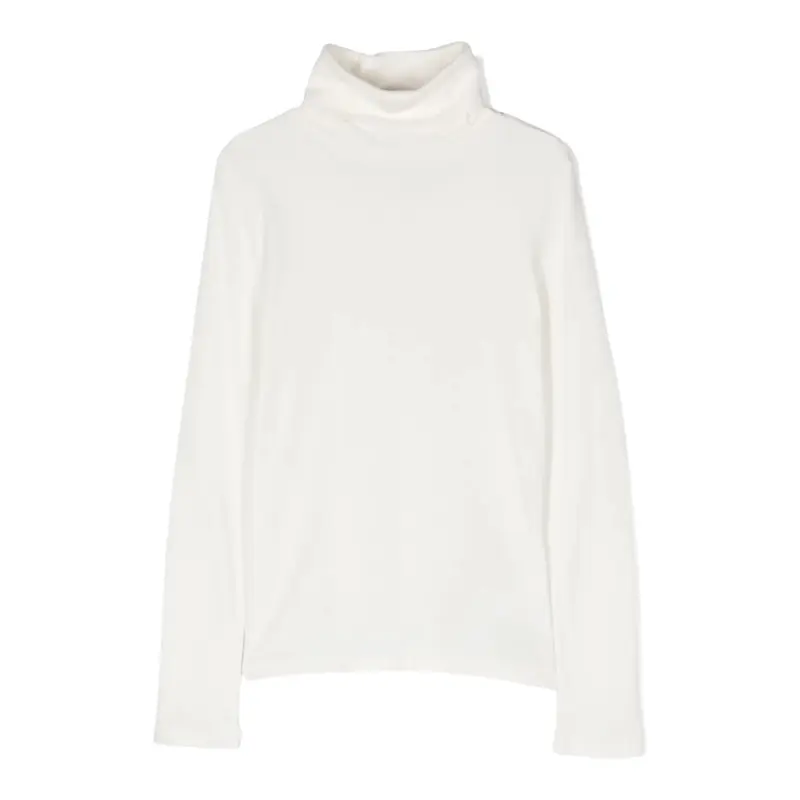 Ralph Lauren Shirt Collo Alto tinta unita con Logo Panna per Bambino