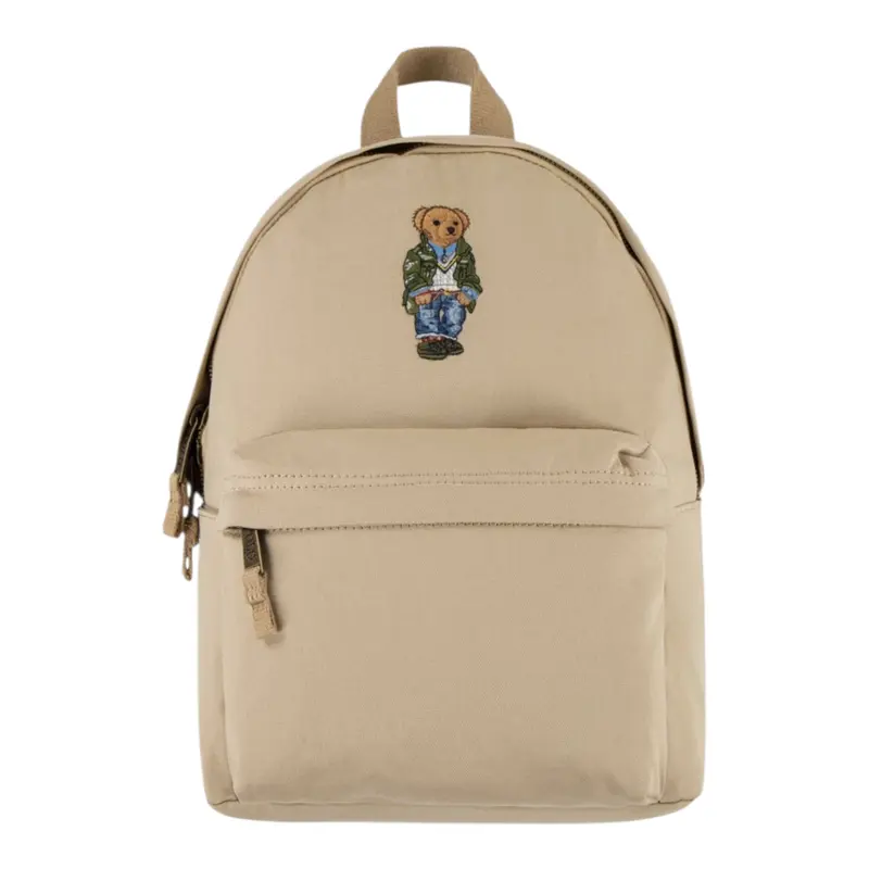 Ralph Lauren Zaino tinta unita con Logo Beige per Bambino