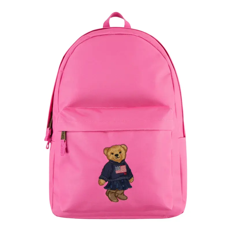 Ralph Lauren Zaino tinta unita con Logo Rosa per Bambina