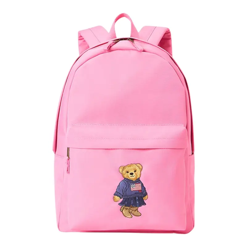 Ralph Lauren Zaino tinta unita con Logo Rosa per Bambina