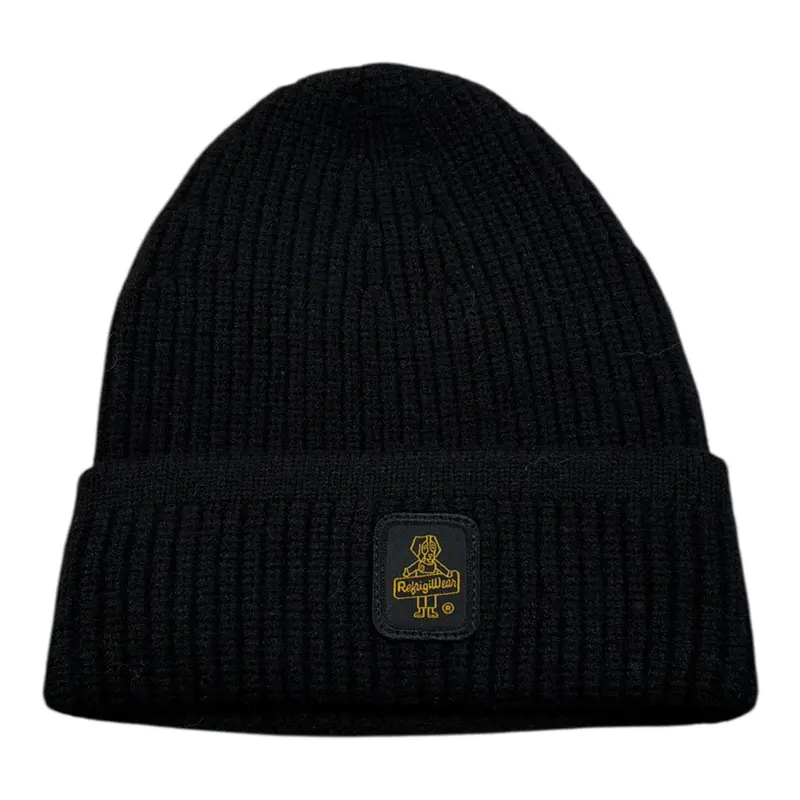 Refrigiwear Cappello tinta unita con Logo Nero per Bambino